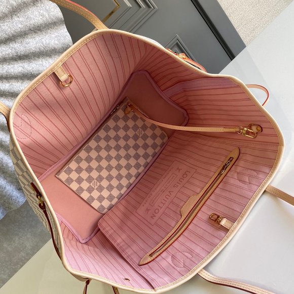 Louis Vuitton NEVERFULL MM bag"M81085 ""Monogram coated canvas Aged natural cowh - Picture 4 of 6